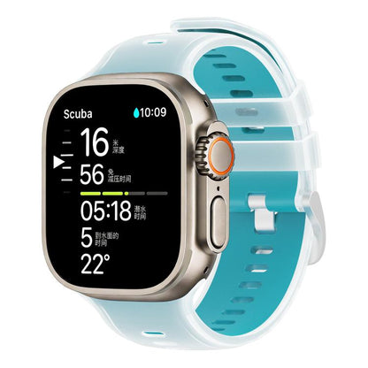 Transparent Jelly Two Color Silicone Watch Band, For Apple Watch 46mm / 49mm / 45mm / 44mm
