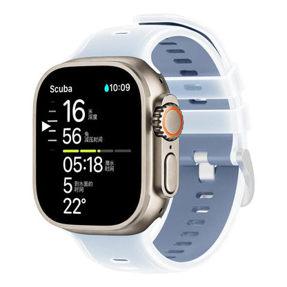 Transparent Jelly Two Color Silicone Watch Band, For Apple Watch 46mm / 49mm / 45mm / 44mm