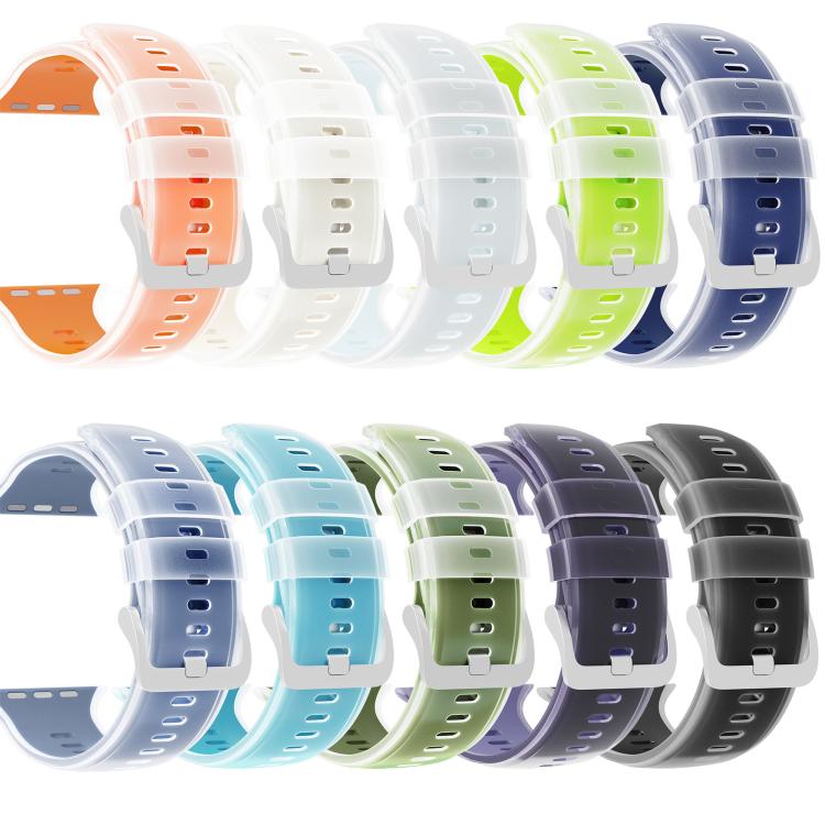 Transparent Jelly Two Color Silicone Watch Band, For Apple Watch 46mm / 49mm / 45mm / 44mm