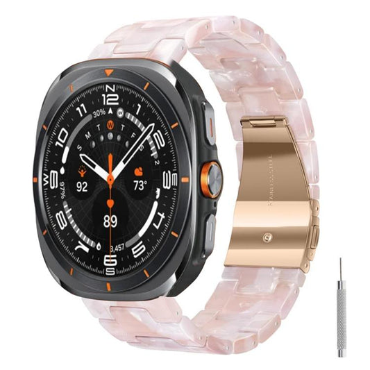 Butterfly Clasp Three Beads Resin Watch Band with Removal Tool, For Galaxy Watch Ultra 47mm / Ultra 2025, For Galaxy Watch8 / Watch8 Classic