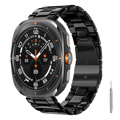 Butterfly Clasp Three Beads Resin Watch Band with Removal Tool, For Galaxy Watch Ultra 47mm / Ultra 2025, For Galaxy Watch8 / Watch8 Classic