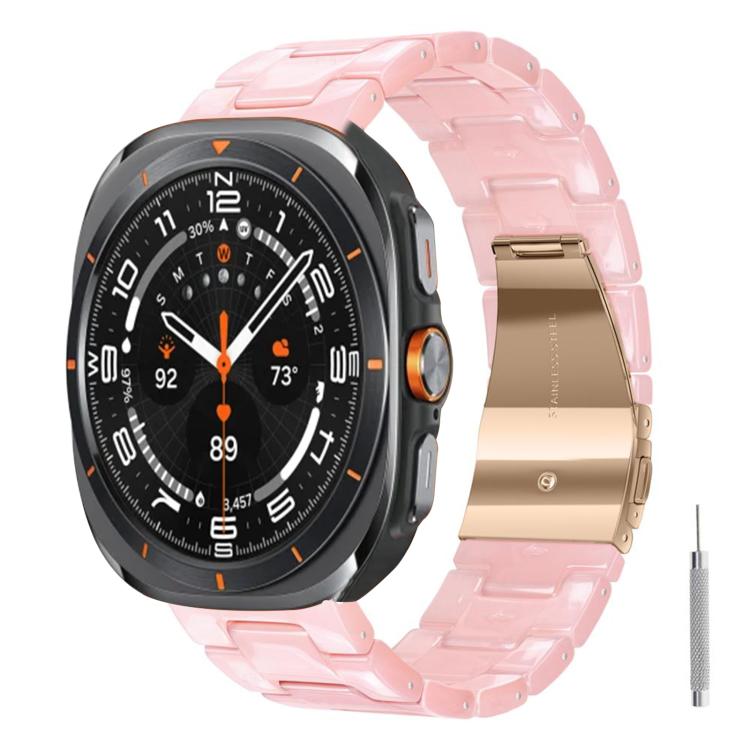 Butterfly Clasp Three Beads Resin Watch Band with Removal Tool, For Galaxy Watch Ultra 47mm / Ultra 2025, For Galaxy Watch8 / Watch8 Classic