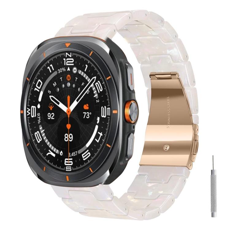 Butterfly Clasp Three Beads Resin Watch Band with Removal Tool, For Galaxy Watch Ultra 47mm / Ultra 2025, For Galaxy Watch8 / Watch8 Classic