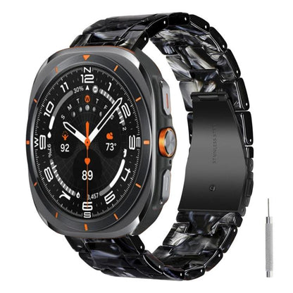 Butterfly Clasp Three Beads Resin Watch Band with Removal Tool, For Galaxy Watch Ultra 47mm / Ultra 2025, For Galaxy Watch8 / Watch8 Classic