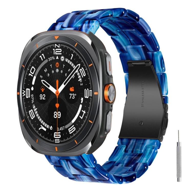 Butterfly Clasp Three Beads Resin Watch Band with Removal Tool, For Galaxy Watch Ultra 47mm / Ultra 2025, For Galaxy Watch8 / Watch8 Classic