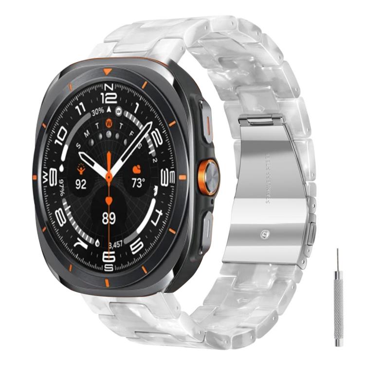 Butterfly Clasp Three Beads Resin Watch Band with Removal Tool, For Galaxy Watch Ultra 47mm / Ultra 2025, For Galaxy Watch8 / Watch8 Classic