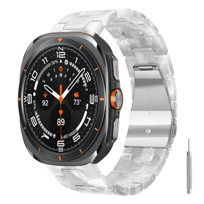 Butterfly Clasp Three Beads Resin Watch Band with Removal Tool, For Galaxy Watch Ultra 47mm / Ultra 2025, For Galaxy Watch8 / Watch8 Classic