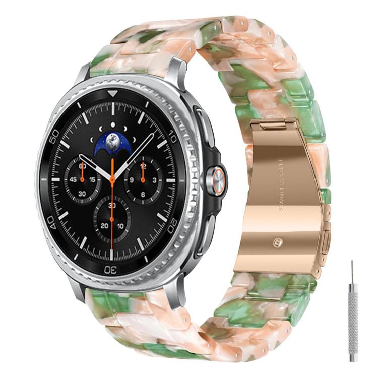 Butterfly Clasp Three Beads Resin Watch Band with Removal Tool, For Galaxy Watch Ultra 47mm / Ultra 2025, For Galaxy Watch8 / Watch8 Classic