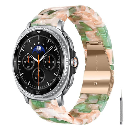 Butterfly Clasp Three Beads Resin Watch Band with Removal Tool, For Galaxy Watch Ultra 47mm / Ultra 2025, For Galaxy Watch8 / Watch8 Classic
