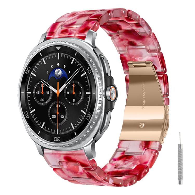 Butterfly Clasp Three Beads Resin Watch Band with Removal Tool, For Galaxy Watch Ultra 47mm / Ultra 2025, For Galaxy Watch8 / Watch8 Classic