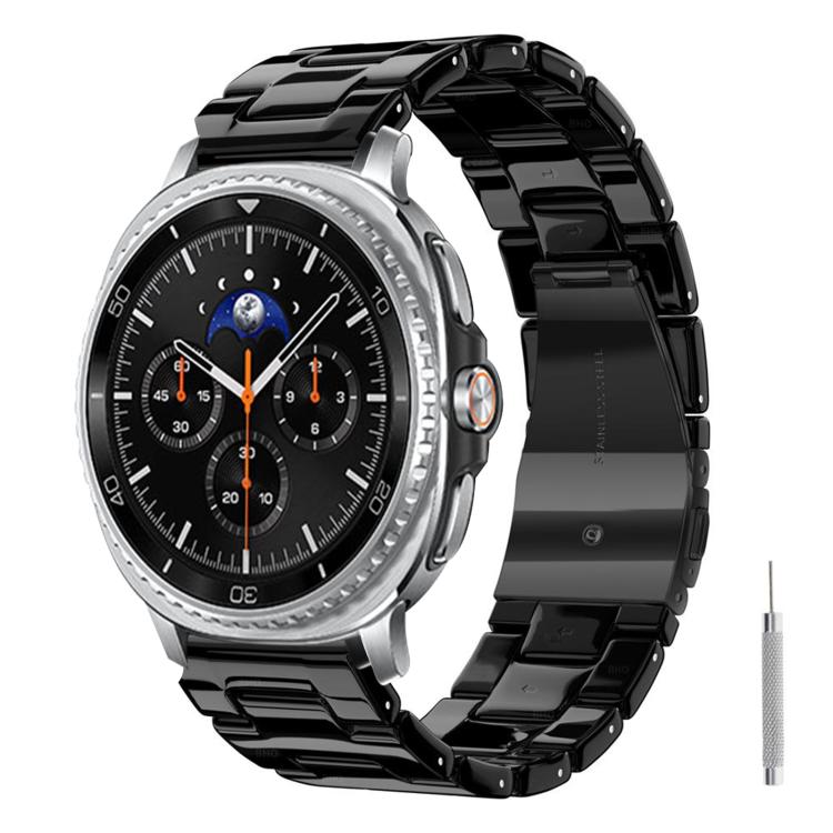 Butterfly Clasp Three Beads Resin Watch Band with Removal Tool, For Galaxy Watch Ultra 47mm / Ultra 2025, For Galaxy Watch8 / Watch8 Classic