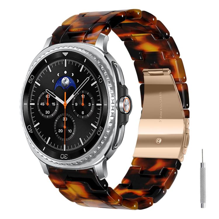 Butterfly Clasp Three Beads Resin Watch Band with Removal Tool, For Galaxy Watch Ultra 47mm / Ultra 2025, For Galaxy Watch8 / Watch8 Classic