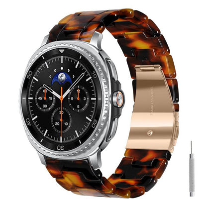 Butterfly Clasp Three Beads Resin Watch Band with Removal Tool, For Galaxy Watch Ultra 47mm / Ultra 2025, For Galaxy Watch8 / Watch8 Classic