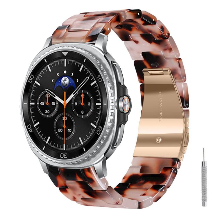 Butterfly Clasp Three Beads Resin Watch Band with Removal Tool, For Galaxy Watch Ultra 47mm / Ultra 2025, For Galaxy Watch8 / Watch8 Classic