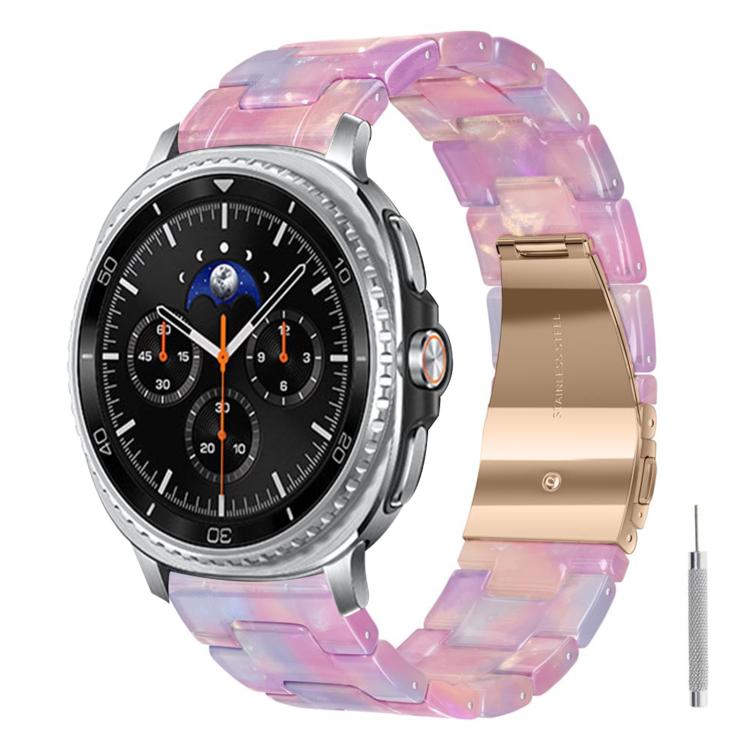 Butterfly Clasp Three Beads Resin Watch Band with Removal Tool, For Galaxy Watch Ultra 47mm / Ultra 2025, For Galaxy Watch8 / Watch8 Classic