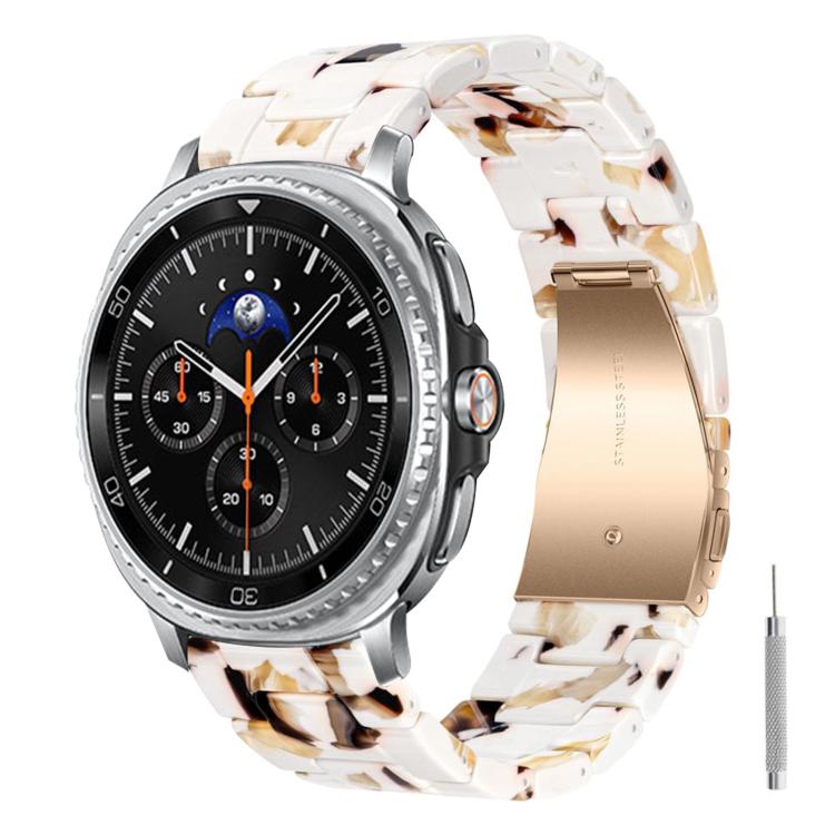 Butterfly Clasp Three Beads Resin Watch Band with Removal Tool, For Galaxy Watch Ultra 47mm / Ultra 2025, For Galaxy Watch8 / Watch8 Classic
