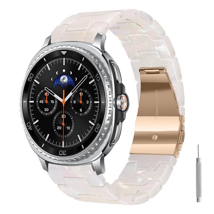 Butterfly Clasp Three Beads Resin Watch Band with Removal Tool, For Galaxy Watch Ultra 47mm / Ultra 2025, For Galaxy Watch8 / Watch8 Classic