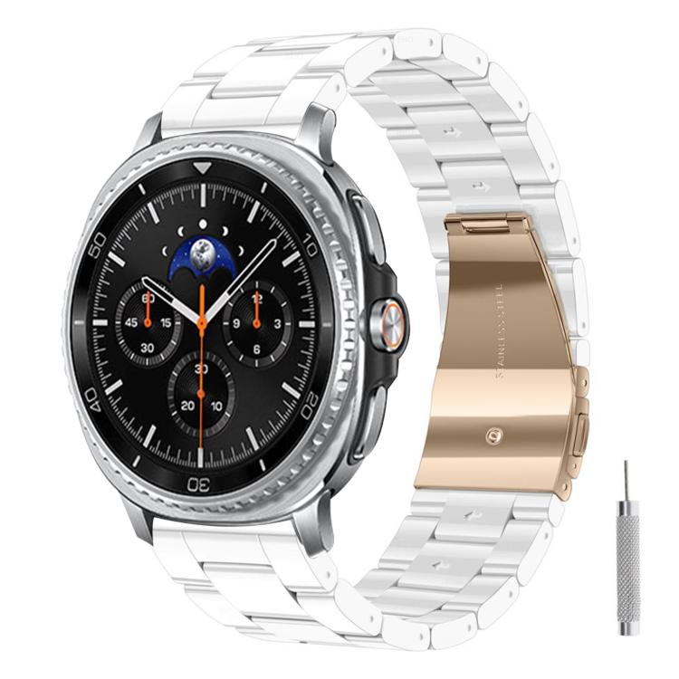 Butterfly Clasp Three Beads Resin Watch Band with Removal Tool, For Galaxy Watch Ultra 47mm / Ultra 2025, For Galaxy Watch8 / Watch8 Classic