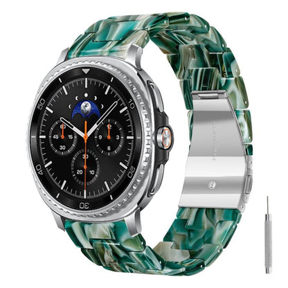 Butterfly Clasp Three Beads Resin Watch Band with Removal Tool, For Galaxy Watch Ultra 47mm / Ultra 2025, For Galaxy Watch8 / Watch8 Classic