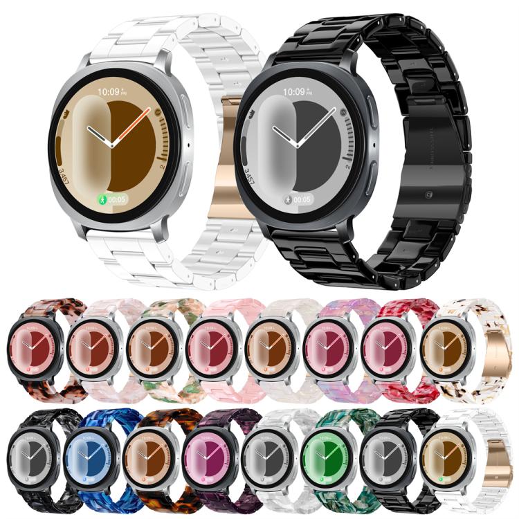 Butterfly Clasp Three Beads Resin Watch Band with Removal Tool, For Galaxy Watch Ultra 47mm / Ultra 2025, For Galaxy Watch8 / Watch8 Classic