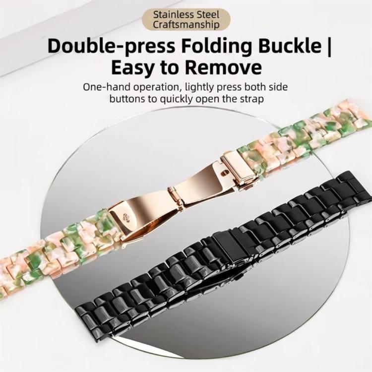 Butterfly Clasp Three Beads Resin Watch Band with Removal Tool, For Galaxy Watch Ultra 47mm / Ultra 2025, For Galaxy Watch8 / Watch8 Classic