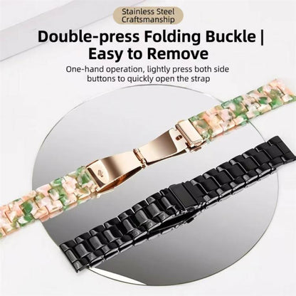 Butterfly Clasp Three Beads Resin Watch Band with Removal Tool, For Galaxy Watch Ultra 47mm / Ultra 2025, For Galaxy Watch8 / Watch8 Classic