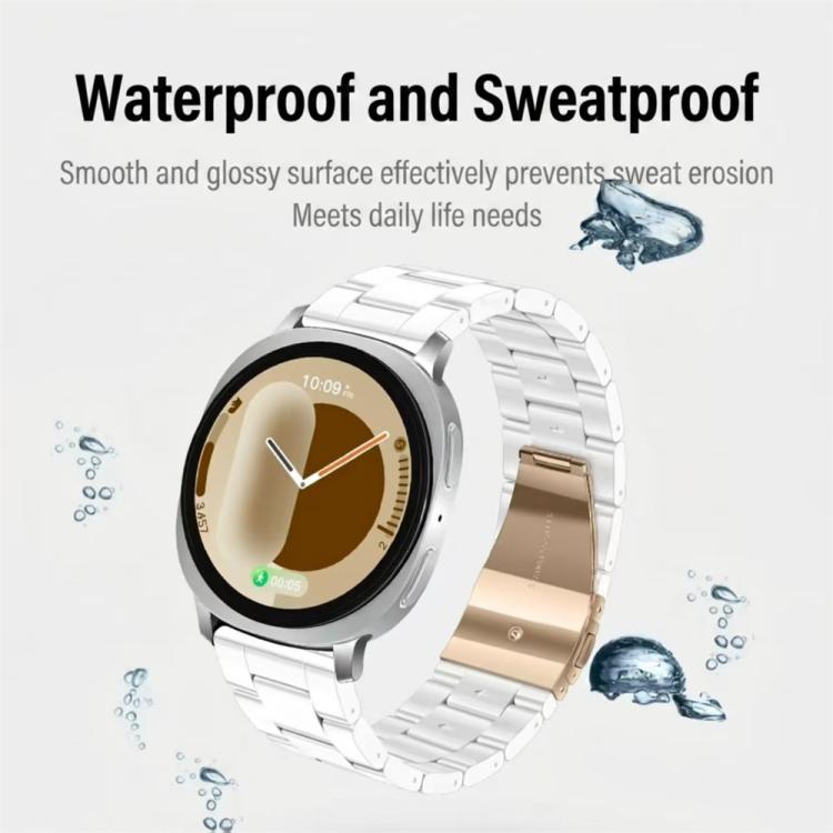 Butterfly Clasp Three Beads Resin Watch Band with Removal Tool, For Galaxy Watch Ultra 47mm / Ultra 2025, For Galaxy Watch8 / Watch8 Classic