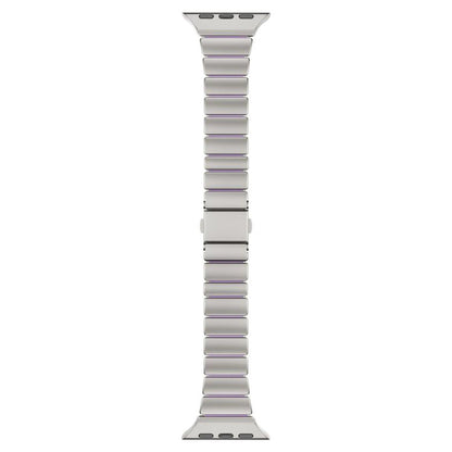 One Bead Waist Stainless Steel Folding Clasp Silicone Magnetic Watch Band, For Apple Watch 42mm / 41mm / 40mm / 38mm