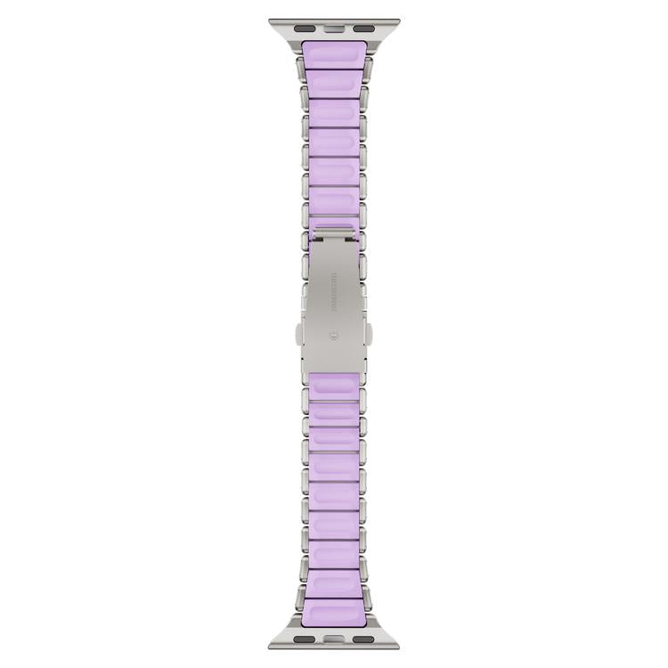 One Bead Waist Stainless Steel Folding Clasp Silicone Magnetic Watch Band, For Apple Watch 42mm / 41mm / 40mm / 38mm