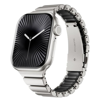 One Bead Waist Stainless Steel Folding Clasp Silicone Magnetic Watch Band, For Apple Watch 42mm / 41mm / 40mm / 38mm