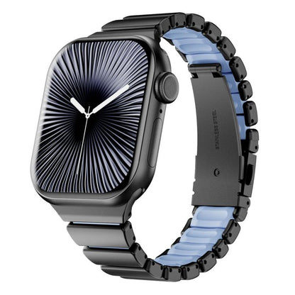 One Bead Waist Stainless Steel Folding Clasp Silicone Magnetic Watch Band, For Apple Watch 42mm / 41mm / 40mm / 38mm
