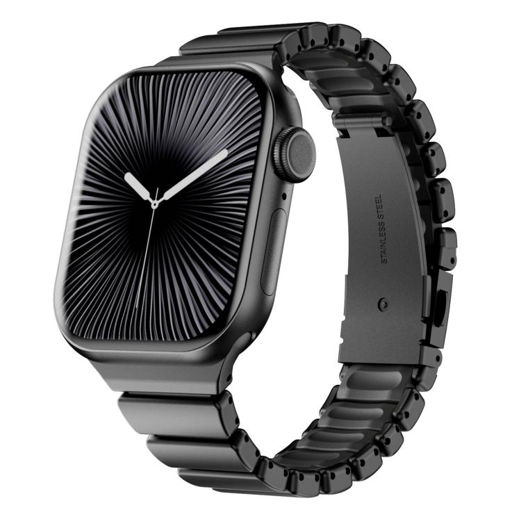 One Bead Waist Stainless Steel Folding Clasp Silicone Magnetic Watch Band, For Apple Watch 42mm / 41mm / 40mm / 38mm