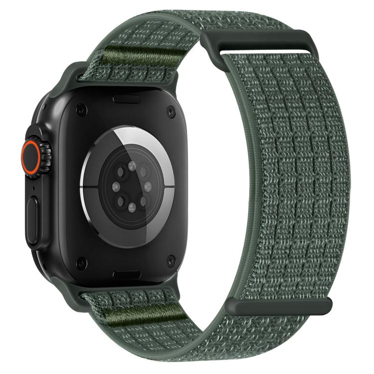 Two Section Nylon Woven Breathable Hook And Loop Fastener Watch Band, For Apple Watch 46mm / 49mm / 45mm / 44mm, For Apple Watch 42mm / 41mm / 40mm / 38mm