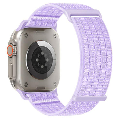 Two Section Nylon Woven Breathable Hook And Loop Fastener Watch Band, For Apple Watch 46mm / 49mm / 45mm / 44mm, For Apple Watch 42mm / 41mm / 40mm / 38mm