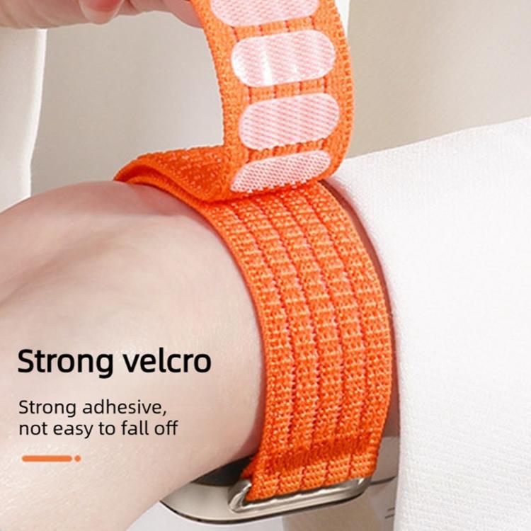 Two Section Nylon Woven Breathable Hook And Loop Fastener Watch Band, For Apple Watch 46mm / 49mm / 45mm / 44mm, For Apple Watch 42mm / 41mm / 40mm / 38mm