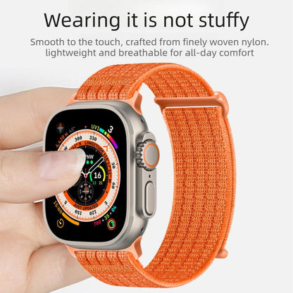 Two Section Nylon Woven Breathable Hook And Loop Fastener Watch Band, For Apple Watch 46mm / 49mm / 45mm / 44mm, For Apple Watch 42mm / 41mm / 40mm / 38mm