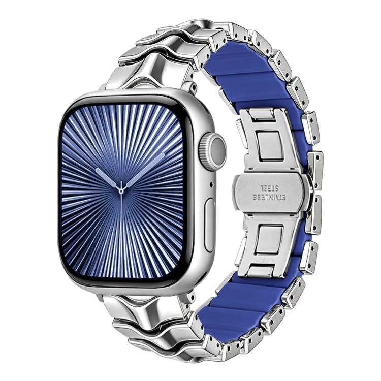 Arc Shadow Metal Hybrid Silicone Watch Band, For Apple Watch 46mm / 49mm / 45mm / 44mm, For Apple Watch 42mm / 41mm / 40mm / 38mm