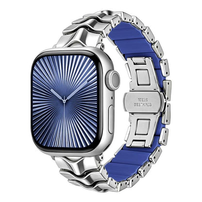 Arc Shadow Metal Hybrid Silicone Watch Band, For Apple Watch 46mm / 49mm / 45mm / 44mm, For Apple Watch 42mm / 41mm / 40mm / 38mm