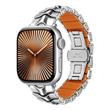 Arc Shadow Metal Hybrid Silicone Watch Band, For Apple Watch 46mm / 49mm / 45mm / 44mm, For Apple Watch 42mm / 41mm / 40mm / 38mm
