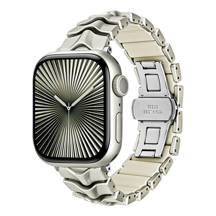 Arc Shadow Metal Hybrid Silicone Watch Band, For Apple Watch 46mm / 49mm / 45mm / 44mm, For Apple Watch 42mm / 41mm / 40mm / 38mm