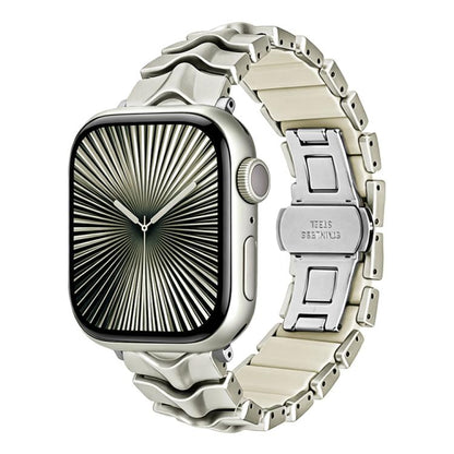 Arc Shadow Metal Hybrid Silicone Watch Band, For Apple Watch 46mm / 49mm / 45mm / 44mm, For Apple Watch 42mm / 41mm / 40mm / 38mm