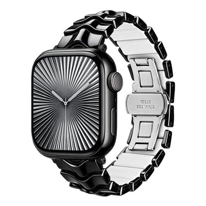 Arc Shadow Metal Hybrid Silicone Watch Band, For Apple Watch 46mm / 49mm / 45mm / 44mm, For Apple Watch 42mm / 41mm / 40mm / 38mm
