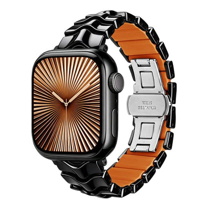 Arc Shadow Metal Hybrid Silicone Watch Band, For Apple Watch 46mm / 49mm / 45mm / 44mm, For Apple Watch 42mm / 41mm / 40mm / 38mm