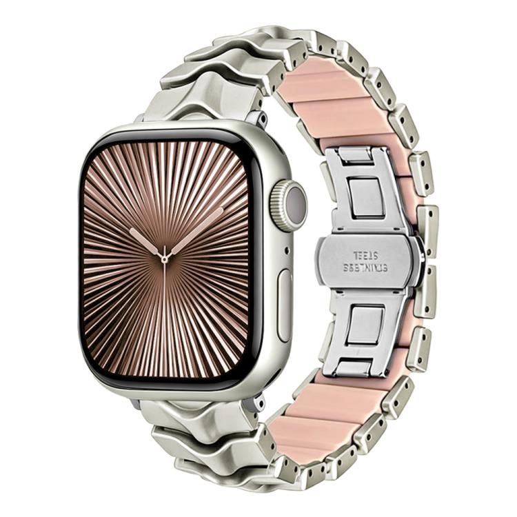 Arc Shadow Metal Hybrid Silicone Watch Band, For Apple Watch 46mm / 49mm / 45mm / 44mm, For Apple Watch 42mm / 41mm / 40mm / 38mm