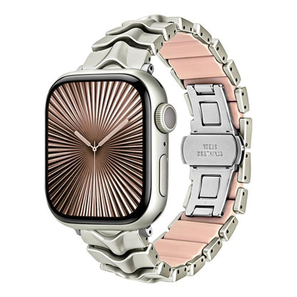 Arc Shadow Metal Hybrid Silicone Watch Band, For Apple Watch 46mm / 49mm / 45mm / 44mm, For Apple Watch 42mm / 41mm / 40mm / 38mm