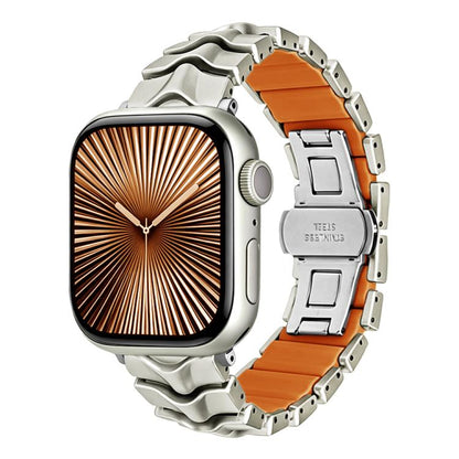 Arc Shadow Metal Hybrid Silicone Watch Band, For Apple Watch 46mm / 49mm / 45mm / 44mm, For Apple Watch 42mm / 41mm / 40mm / 38mm
