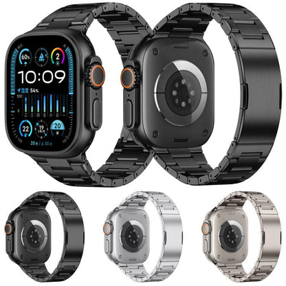 Double Press Folding Clasp Titanium Watch Band, For Apple Watch 46mm / 49mm / 45mm / 44mm
