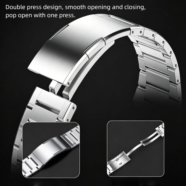 Double Press Folding Clasp Titanium Watch Band, For Apple Watch 46mm / 49mm / 45mm / 44mm
