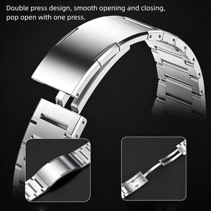 Double Press Folding Clasp Titanium Watch Band, For Apple Watch 46mm / 49mm / 45mm / 44mm