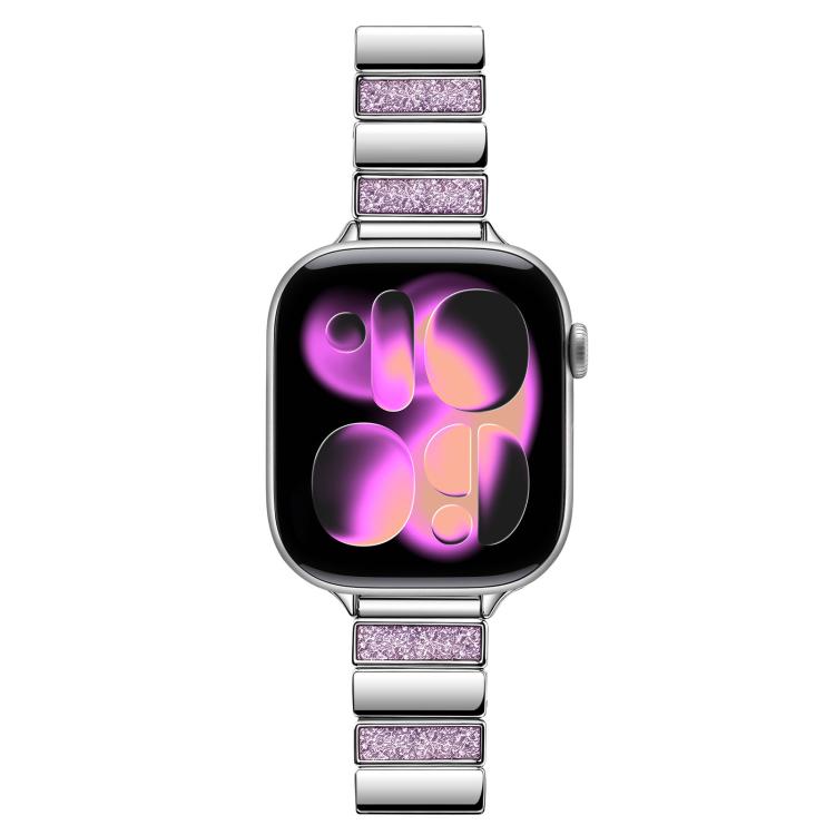 Piano Key Design Stainless Steel Folding Clasp Metal Watch Band, For Apple Watch 46mm / 49mm / 45mm / 44mm, For Apple Watch 42mm / 41mm / 40mm / 38mm